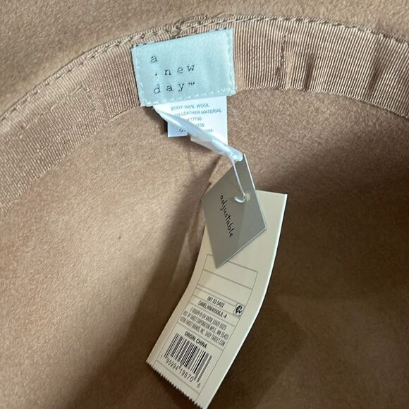 NWT A New Day Camel Felt Wide Brim Adjustable Hat Brown Tan Floppy Boho - Picture 5 of 7